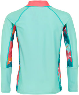 Regatta Kinderen/Kids Hoku II Tropical Leaves Zwemtop (Aruba Blauw/Perzikbloei/Tropisch) Turquoise - 5-6J / 110-116cm