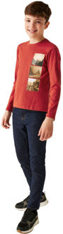 Regatta Kinderen/kinderen wenbie iii foto split t-shirt met lange mouwen Klaproos - 128