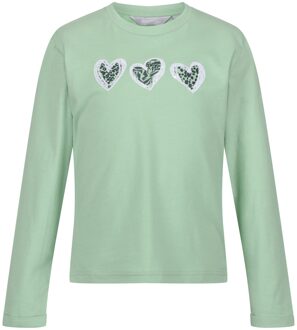 Regatta Kinderen/kinderen wenbie iii hart t-shirt met lange mouwen Groen - 116