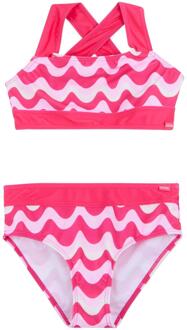 Regatta Meisjes Dakaria III Golvend Gestreept Bikini Set (Pop) Roze - 9-10J / 134-140cm