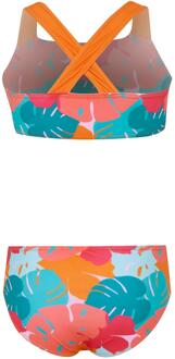 Regatta Meisjes Dakaria III Tropical Leaves Bikiniset (Oranje/Blauw/roze)