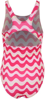 Regatta Meisjes Katrisse Golvende Lijnen Eendelig Zwempak (Pop) Roze - 11-12J / 146-152cm