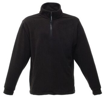 Regatta Warme fleece trui Thor grote maten - zwart - voor heren - halsrits - polyester fleece