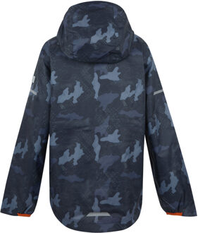 Regatta Waterdicht kinder/kinderjack Lever II Camo (Marine/Tangerine Tango) - maat 3-4J / 98-104cm Navy
