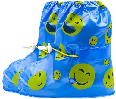 Regen Schoenen Cover Kinderen Schattige kinderen Waterdichte Schoen Cover Regen Schoen Cover Zool Opgewaardeerd Dikkere Anti-slijtage Laag Cover blauw (XL)