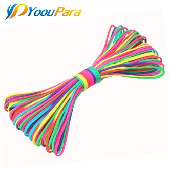 Regenboog 100FT 550 Paracord Touw Cuerda Escalada 7 Strand Parachute Cord Lanyard Voor Outdoor Klimmen Camping Tent Armband