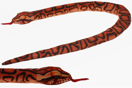 Regenboog boa knuffel - slang - pluche - 150 cm - dieren Donkerrood
