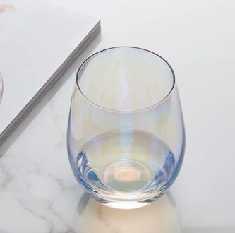 Regenboog Glas Kleur Sterrenhemel Cup Koffiekopje Melk Glas Home Kantoor Winkel Transparante Ronde Dikbuikige Crystal Cup zwart