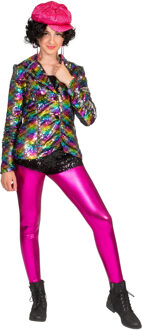 Regenboog Glitter Jas Dames Multikleur - Print