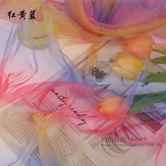 Regenboog Gradiënt Zachte Mesh Tulle Stof Diy Naaien Kinderen Tutu Rok Prinses Jurk Wedding Party Decor Afrikaanse Netto Stof