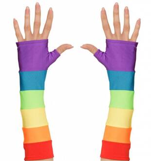 Regenboog handschoenen Multikleur - Print