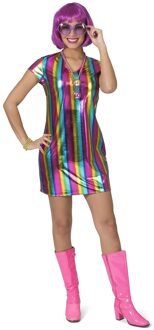 Regenboog Jurk Metallic Multikleur - Print