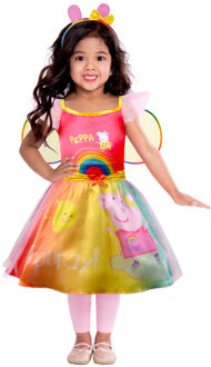 Regenboog Jurk Peppa Pig Kind Roze, Multikleur - Print