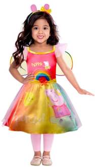 Regenboog Jurk Peppa Pig Kind Roze, Multikleur - Print