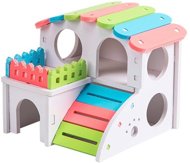 Regenboog Kleur Hamster Nest Slapen Huis Luxe Kooi Huisdier Diy Hideout Hut Speelgoed Klein Dier Levert Hamster Hideout