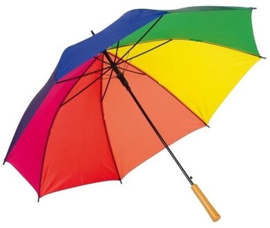 Regenboog paraplu met metalen steel 103 cm