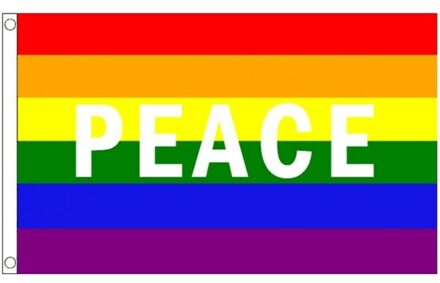 Regenboog Peace vlag 90 x 150 cm