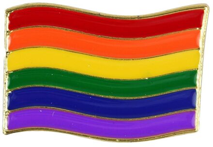 Regenboog pride vlag metalen pin/broche 4 cm Multi
