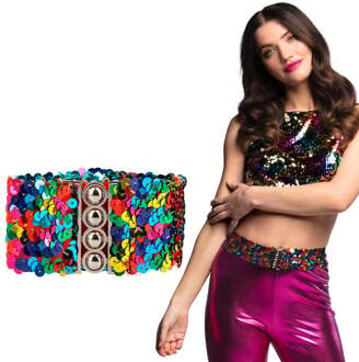 Regenboog Riem Pailletten Multikleur - Print