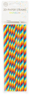 Regenboog Rietjes (20st) Multikleur - Print