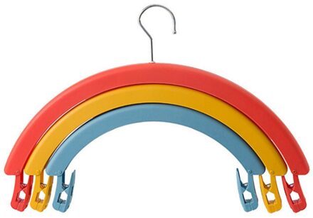 Regenboog Roterende Droogrek Drie-Layer Laken Droogrek Brede Schouder Kleerhanger Met Broek Clip