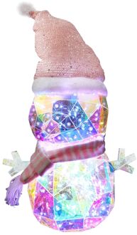 Regenboog Sneeuwman - 100 Led's - Wit - 25cm - Binnen