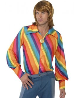 Regenboog thema shirt 52-54 (L) - Carnavalsblouses Multikleur