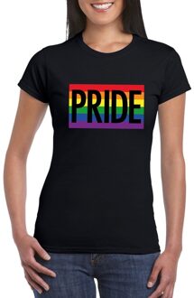 Regenboog vlag Pride shirt zwart dames 2XL