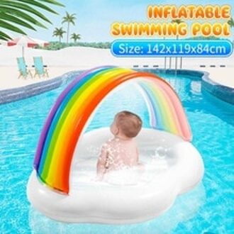 Regenboog Vorm Opblaasbare Baby Strand Zwembad Draagbare Drijvende Seat Boot Zwembad Speelgoed Veilig Thuis Gebruik Play Zwembad Voor Kinderen