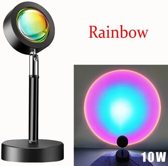 Regenboog Zonsondergang Projector Led Sfeer Nachtlampje Thuis Kleurrijke Zonsondergang Lamp 180 ° Roterende Achtergrond Wanddecoratie Lamp regenboog lamp