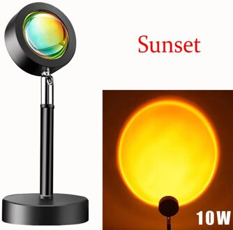 Regenboog Zonsondergang Projector Led Sfeer Nachtlampje Thuis Kleurrijke Zonsondergang Lamp 180 ° Roterende Achtergrond Wanddecoratie Lamp Sunset lamp
