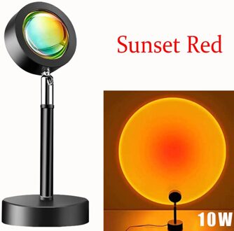 Regenboog Zonsondergang Projector Led Sfeer Nachtlampje Thuis Kleurrijke Zonsondergang Lamp 180 ° Roterende Achtergrond Wanddecoratie Lamp Sunset rood lamp