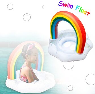 Regenboog Zwemmen Ring Zwembad Float Babyzitje Veiligheid Swim Training Opblaasbare Circle Kids Zomer Beach Party Zwembad Speelgoed