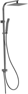 Regendouche Essekadra - Gun Metal - Vierkant - Met Handdouche