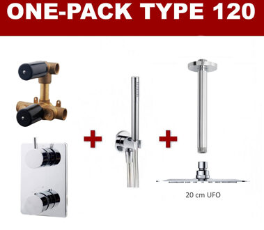 Regendouche - Type 120 - Inbouw - Complete set - ø 20 cm ufo