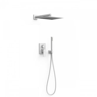 Regendoucheset Inbouw Tres Cuadro Exclusive Met Wandarm en Handdoucheset met Staafhanddouche Mat Wit Mat wit