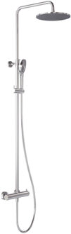 Regendoucheset MAY Opbouw met Thermostaat, Incl. 3-Standen Handdouche & Hoofddouche 25 cm Chroom