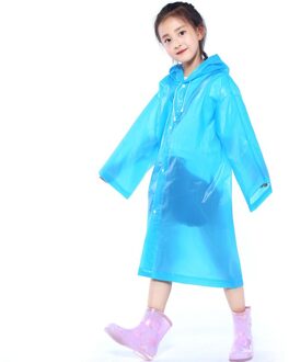 Regenjas Kinderen Van Transparante Waterdichte Hooded Eva Regen Poncho Voor Kid In Buiten Wandelen Regenkleding Uniform Code Kids Regenjas blauw
