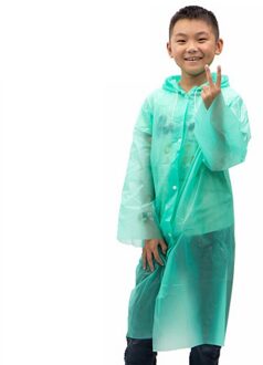 Regenjas Kinderen Van Transparante Waterdichte Hooded Eva Regen Poncho Voor Kid In Buiten Wandelen Regenkleding Uniform Code Kids Regenjas groen