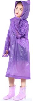 Regenjas Kinderen Van Transparante Waterdichte Hooded Eva Regen Poncho Voor Kid In Buiten Wandelen Regenkleding Uniform Code Kids Regenjas paars
