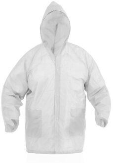 Regenjas - met capuchon - volwassenen - wit - one size adults