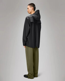 Regenjas met klepzakken en capuchon Zwart - L