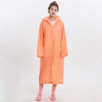 Regenjas Vrouwen Mannen Lange Regenkleding Hooded Ondoordringbare Regenkleding Waterdichte Regen jas Vrouwelijke Regenhoes Mannelijke Poncho Pongee Wandelen oranje