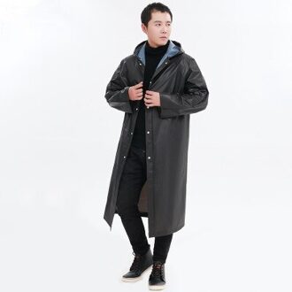 Regenjas Vrouwen Mannen Lange Regenkleding Hooded Ondoordringbare Regenkleding Waterdichte Regen jas Vrouwelijke Regenhoes Mannelijke Poncho Pongee Wandelen zwart