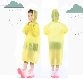 Regenjassen Dikker Eva Draagbare Herbruikbare Kinderen Regen Poncho Voor 6-12 Jaar Jongens Meisjes Regenjas Roupa Infantil geel