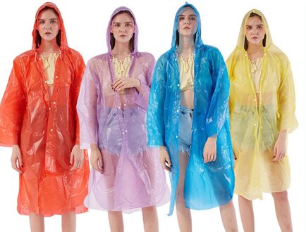 Regenkleding Jassen Mannen Vrouwen Waterdichte Lange Hooded Transparante Mode Regenjas Stofdicht Wegwerp Kleding Covers Regen Jas 100g gesp