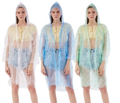 Regenkleding Jassen Mannen Vrouwen Waterdichte Lange Hooded Transparante Mode Regenjas Stofdicht Wegwerp Kleding Covers Regen Jas 30g gesp