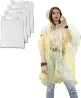 Regenponcho - 10x - transparant - wegwerp - voor volwassenen - one size fitts all - capuchon One size