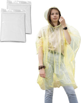 Regenponcho - 2x - transparant - wegwerp - voor volwassenen - one size fitts all - capuchon
