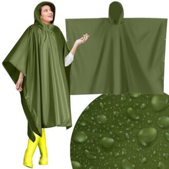 regenponcho - donkergroen - unisex - one size - herbruikbaar One size